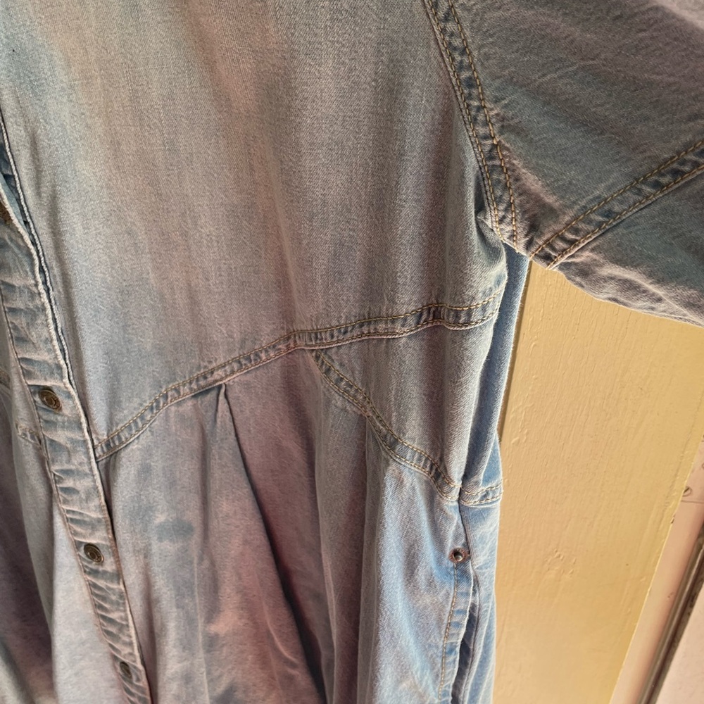 We The Free Free People Light Denim Mini Dress Size XL - Picture 2 of 5